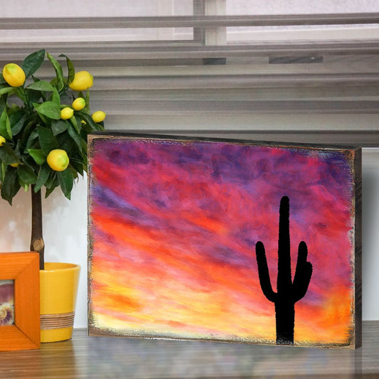 Cactus Art Wooden Wall Art by Nature Wonders - Nature Wildlife Decor - 95241B