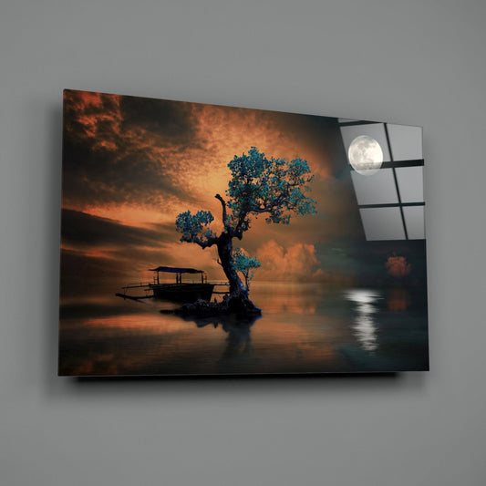 Night of the Tree Glass Wall Art-1