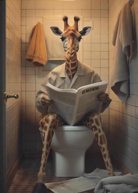 Wall art Giraffe In the Toilet-1