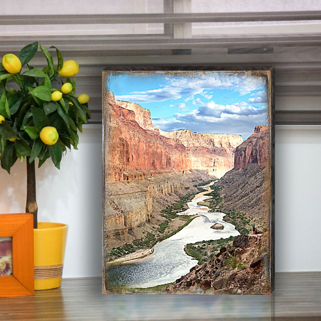 Canyon River Art Wooden Wall Art by Nature Wonders - Nature Wildlife Decor  - 95279B