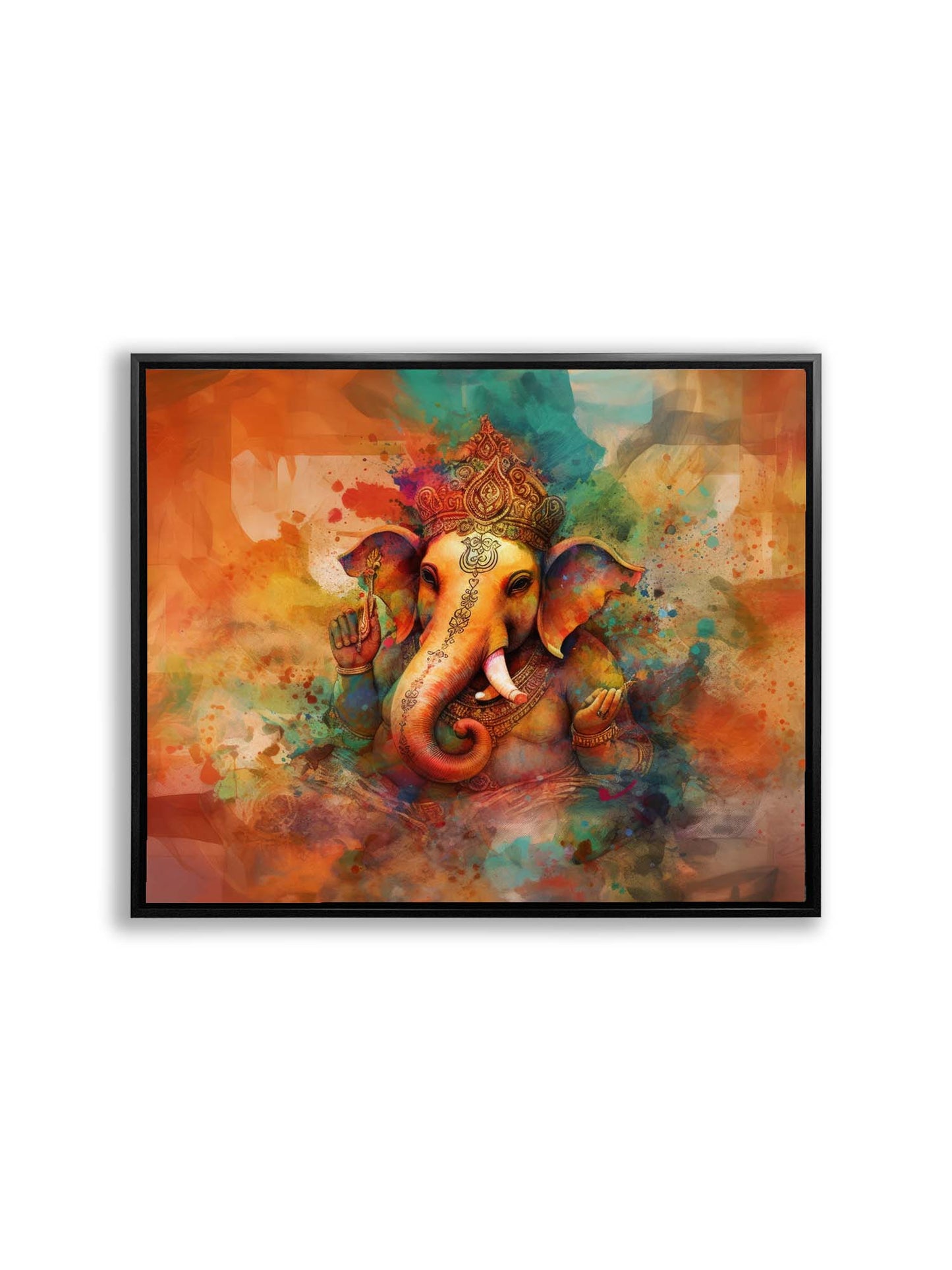 Ganesh Canvas Wall Art-Indian Art-Spiritual Wall Art-3