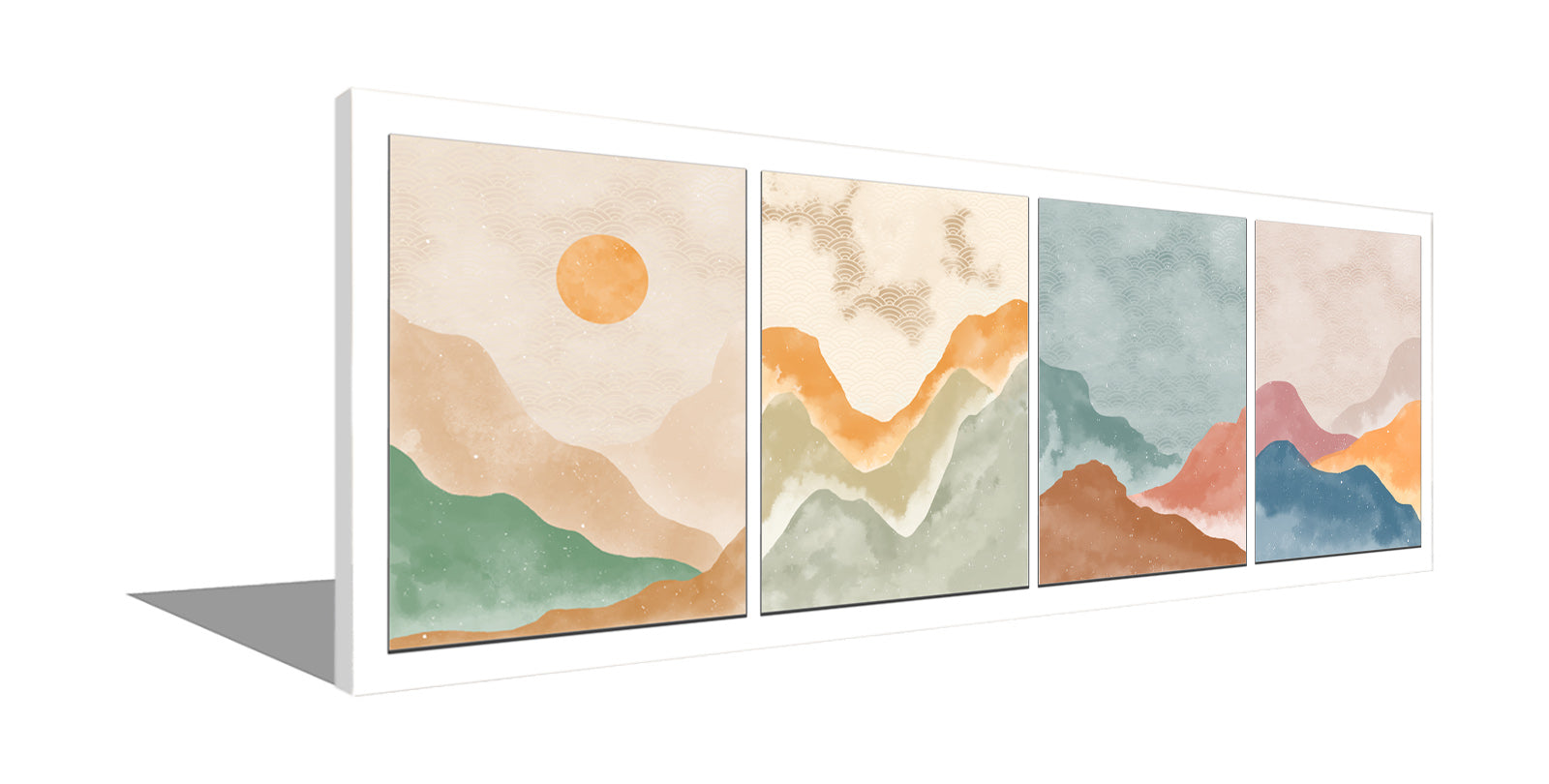 4 Scene Landscape Canvas - Abstract minimalism art- Large Wall Decor-RGB varnish-2