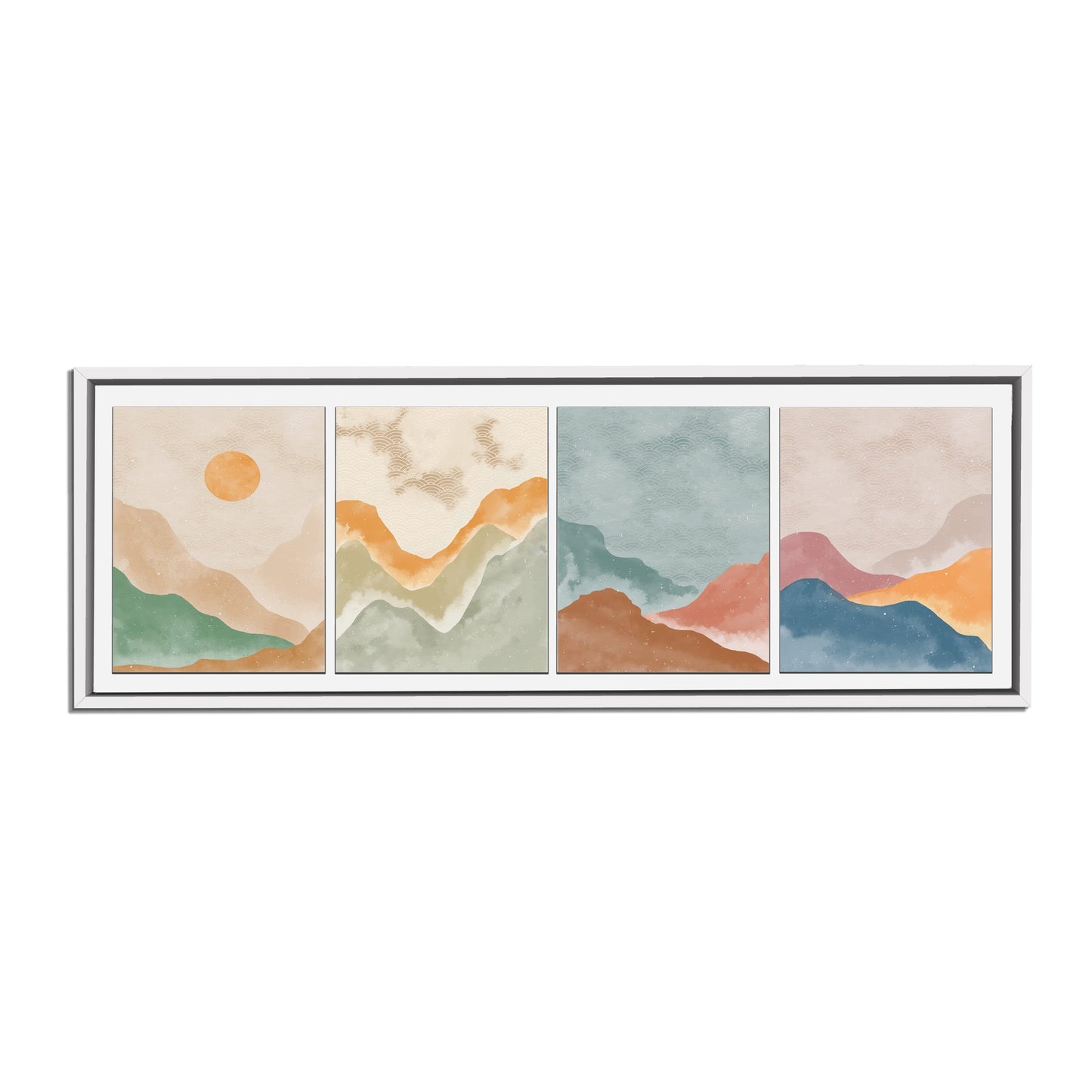 4 Scene Landscape Canvas - Abstract minimalism art- Large Wall Decor-RGB varnish-3