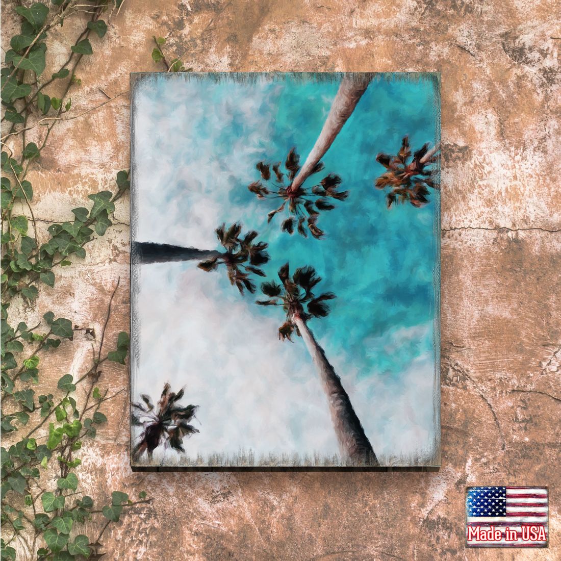 Palms Art Wooden Wall Art by Nature Wonders - Nature Wildlife Decor  - 95395B