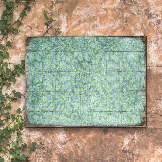 Rustic Blue Floral Wooden Wall Art by G. DeBrekht - Floral Ornamental Decor - 95008B-1