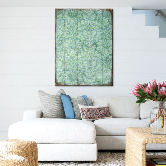 Rustic Blue Floral Wooden Wall Art by G. DeBrekht - Floral Ornamental Decor - 95008B-0