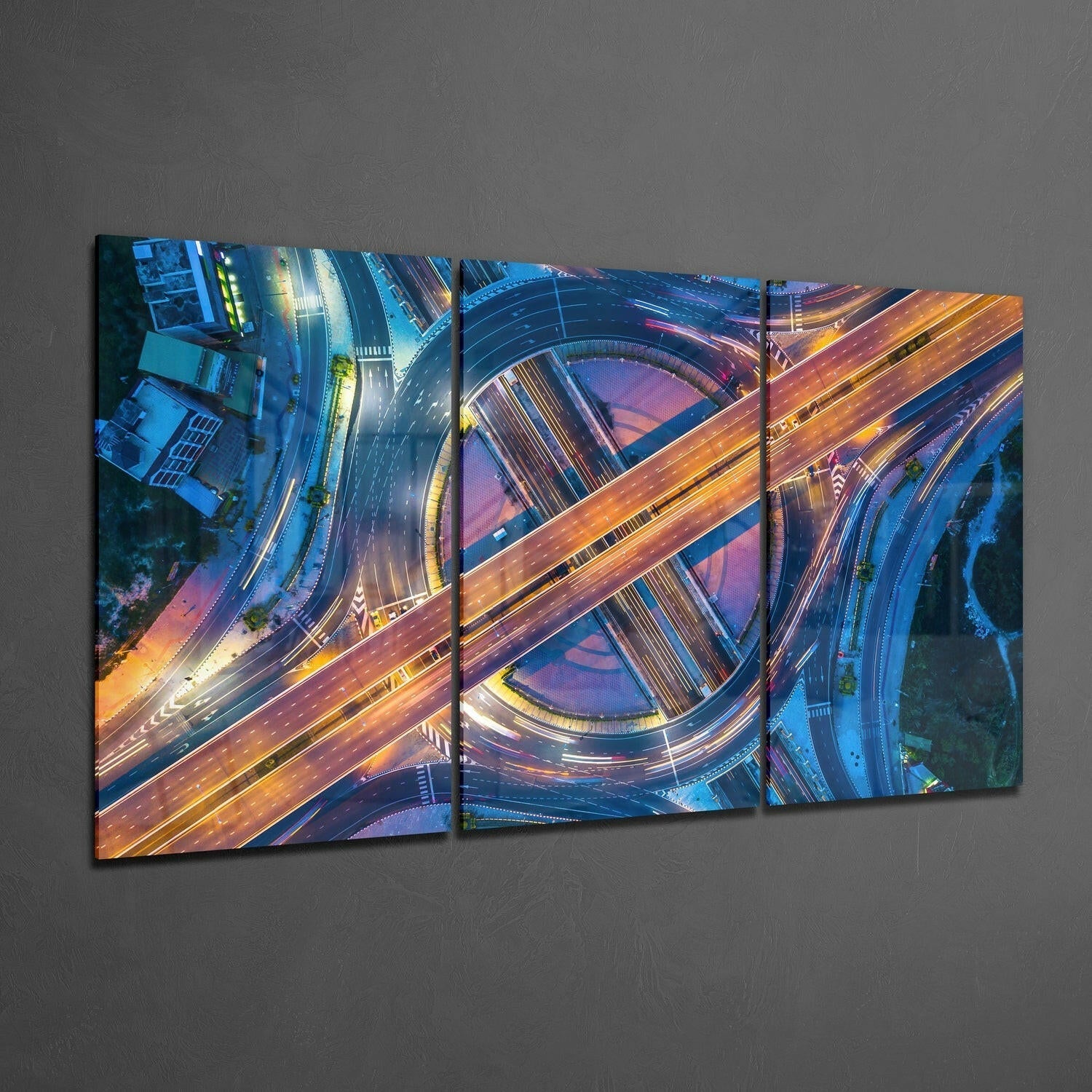 Cosmopolitan Roads Glass Wall Art-1