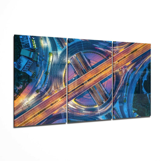 Cosmopolitan Roads Glass Wall Art-0