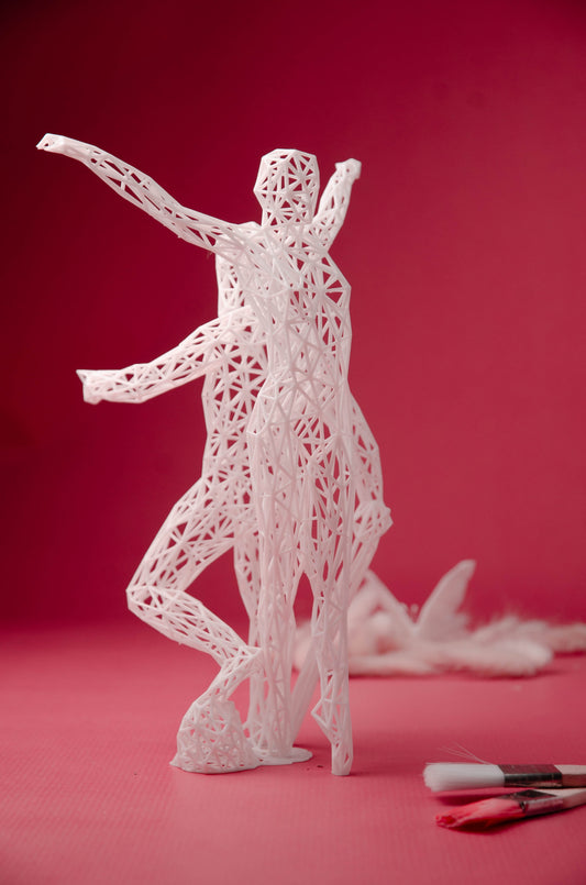 Gemini Decor Sculpture - 3D Grid Design Zodiac Art-1