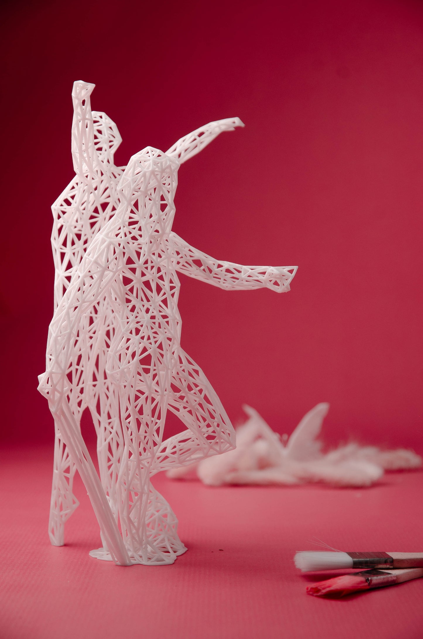 Gemini Decor Sculpture - 3D Grid Design Zodiac Art-2