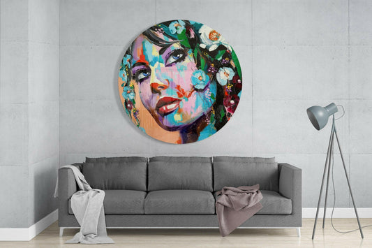 Floral Woman Glass Wall Art-1