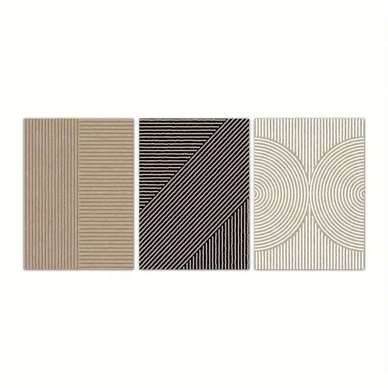 3pcs/Set Modern Neutral Abstract Wall Art, Beige Simple Line Canvas Poster Printing, Living Room, Bedroom and Home Decoration