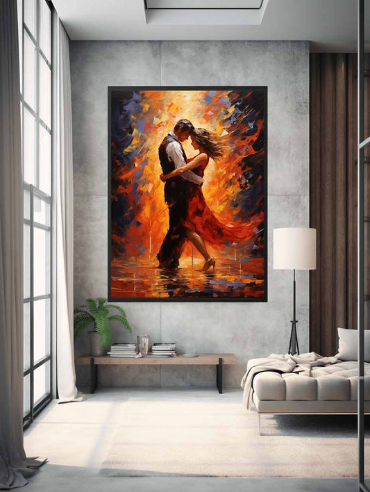 Dancing Couple Modern Art Canvas Art Print-1