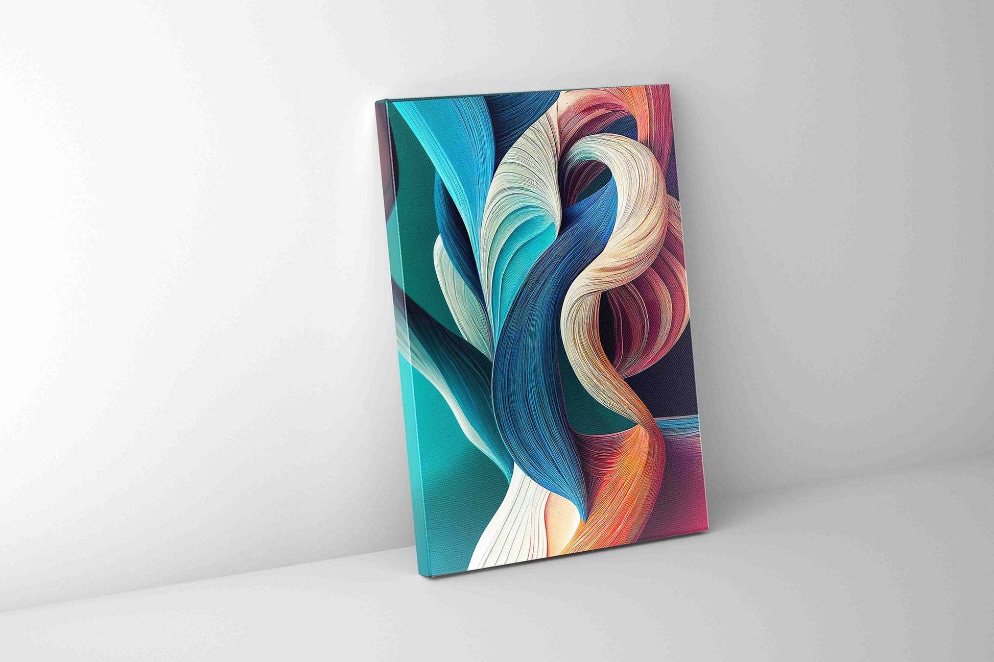 Abstract Canvas Wall Art 36x48 Inches Glittering Varnish Finish-0