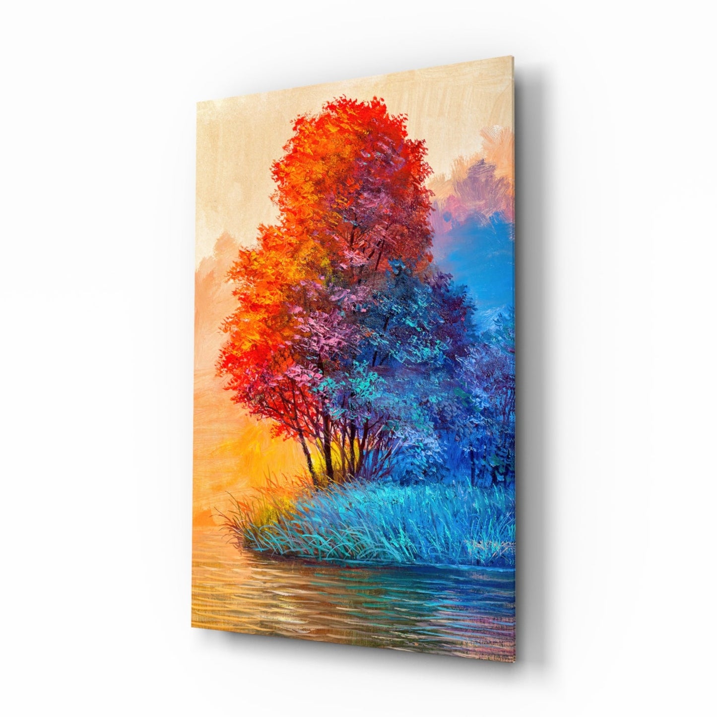 Red Tree Glass Wall Art-0