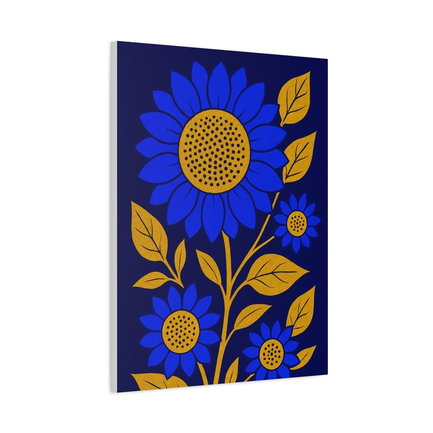 Bold Floral Canvas Art Print, Blue Sunflower Wall Decor, Home Decoration, Gift for Garden Lovers, Nursery Wall Art, Modern Art Piece-1