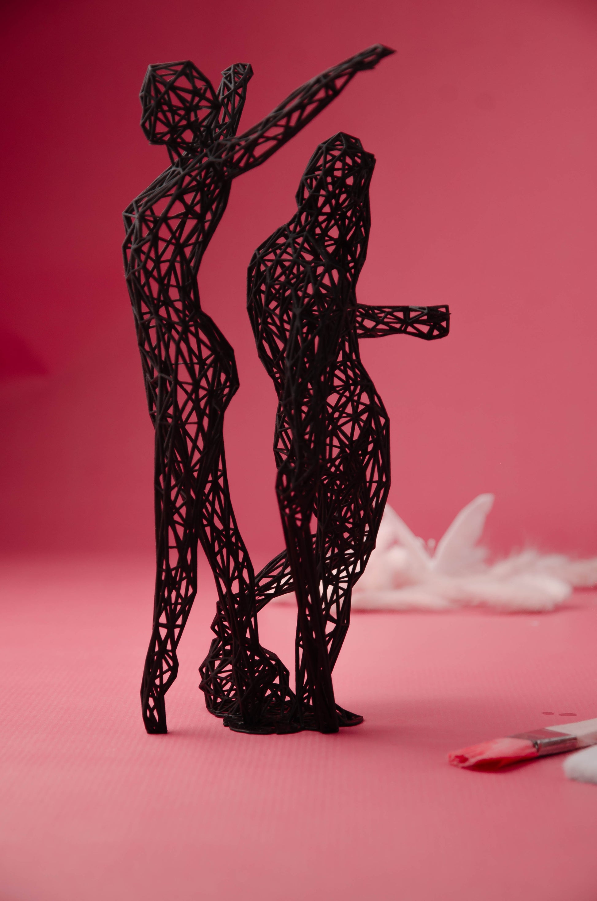 Gemini Decor Sculpture - 3D Grid Design Zodiac Art-3