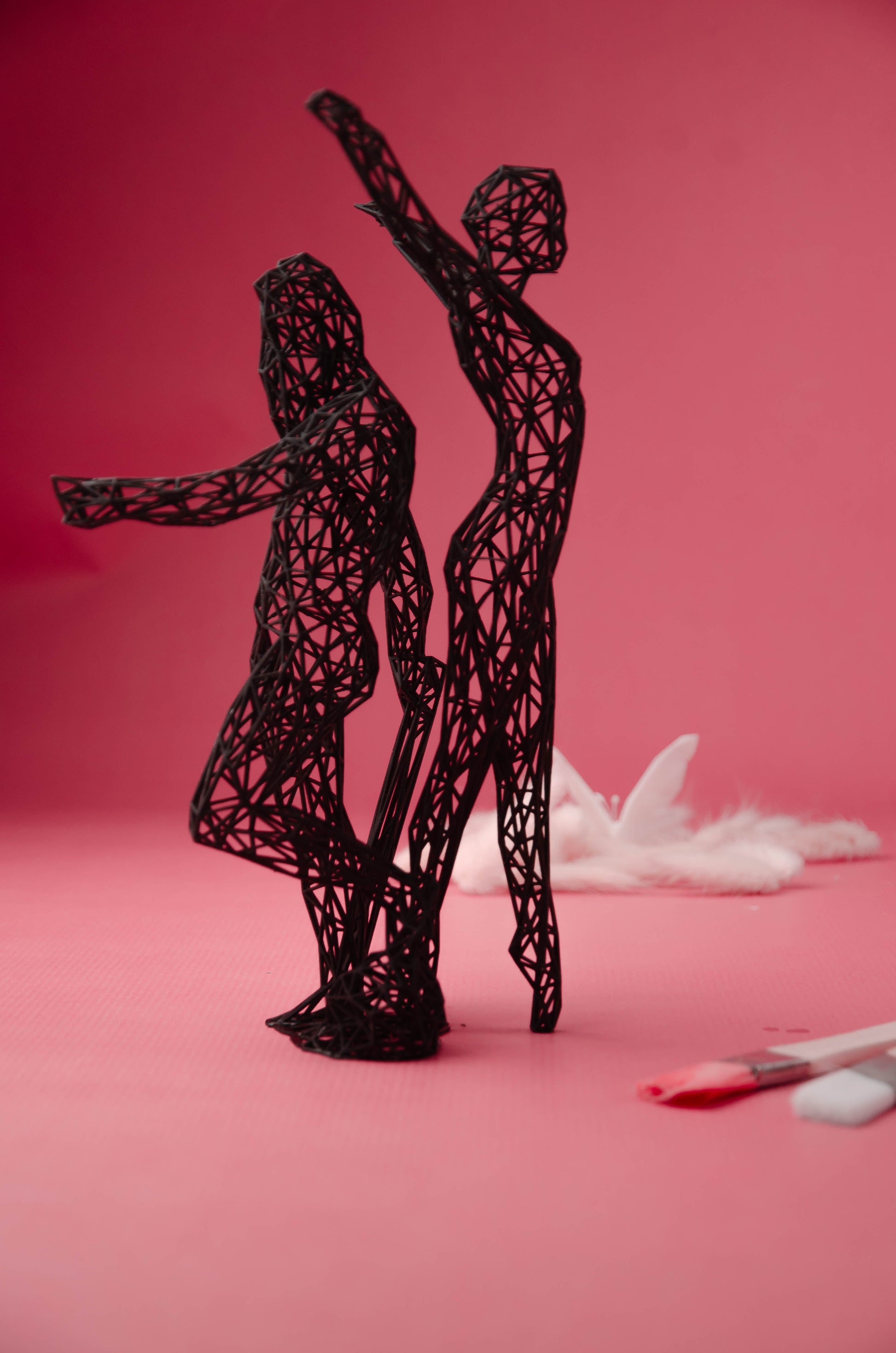 Gemini Decor Sculpture - 3D Grid Design Zodiac Art-4