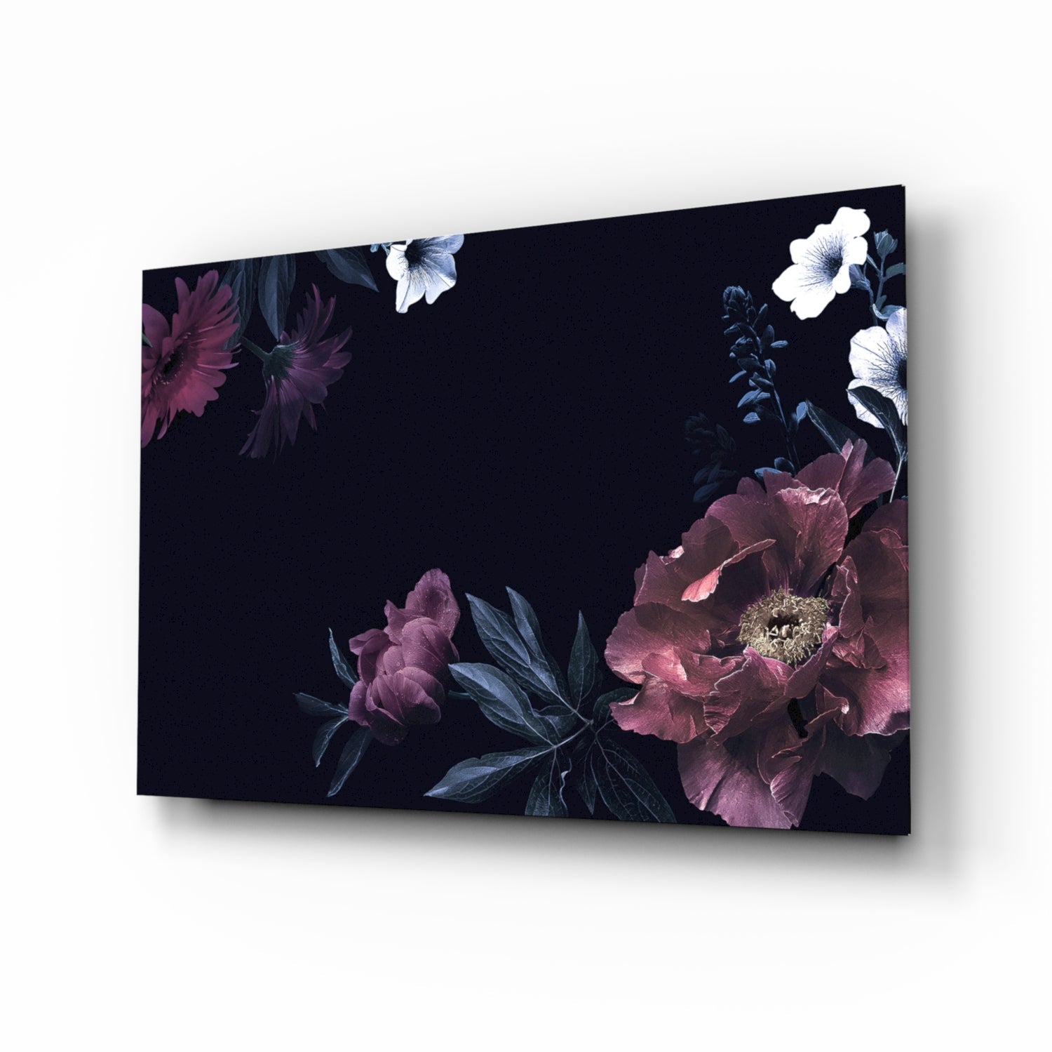 Floral Pattern Glass Wall Art-0