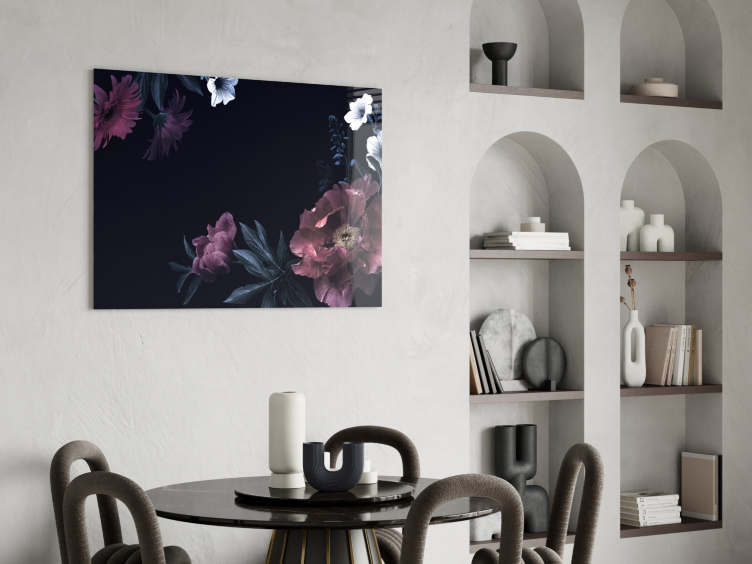 Floral Pattern Glass Wall Art-4