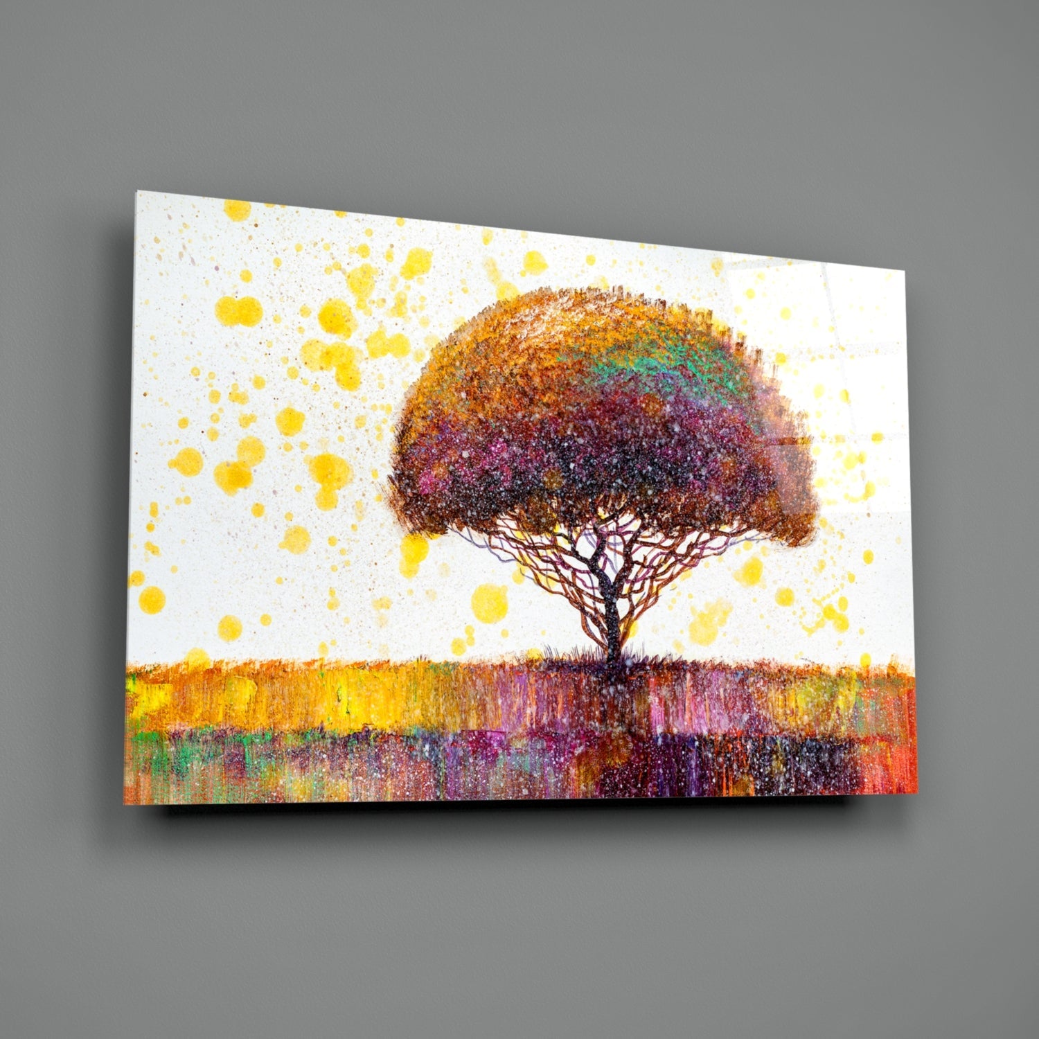 Colorful Tree Glass Wall Art-1