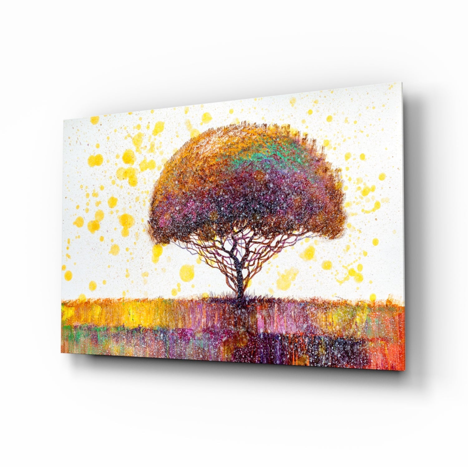 Colorful Tree Glass Wall Art-0