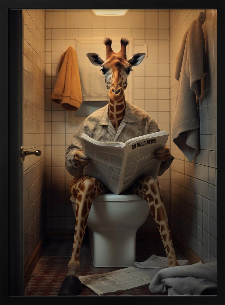 Wall art Giraffe In the Toilet-2