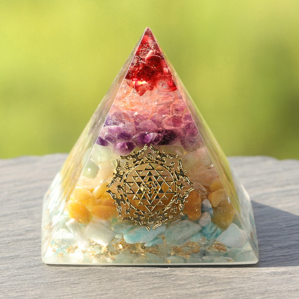 Orgonite Pyramid Orgone Healing Energy Metatron Natural Crystal Rock Quartz Jewelry  7 Reiki Chakra Home Decor-0