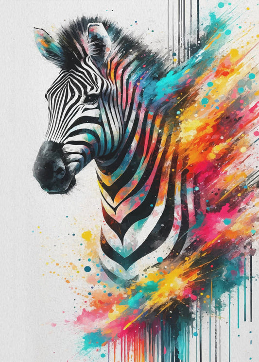 Wall art Colorful Zebra-1