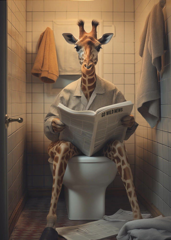 Wall art Giraffe In the Toilet-1